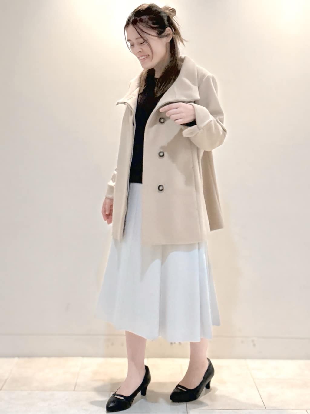 S&auml;K&iuml;さんの「Reflect｜【秋映え◎】Vネック&times;メッシュスリーブニット」を使ったコーディネート