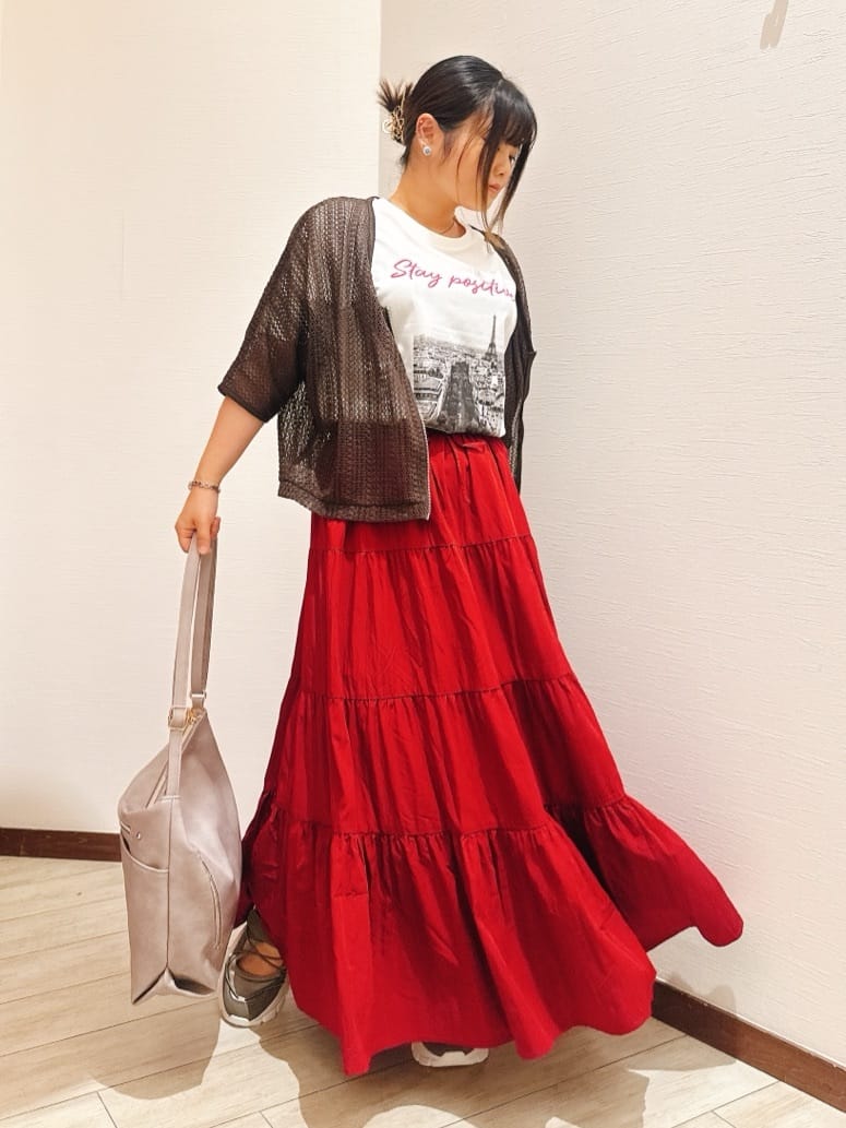 あにぃさんの「SHOO･LA･RUE｜【S-LL/ひんやり/UV】選べる6柄でそれぞれ欲しくなる プリントTシャツ」を使ったコーディネート