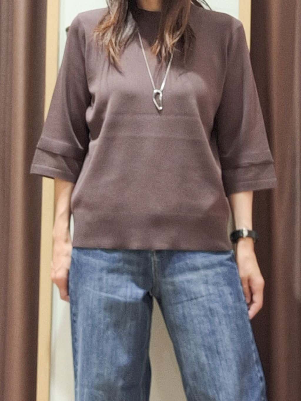 ウタさんの「grove｜【ひんやり多機能】やわらかドライタッチ 袖口シアードッキングプルオーバー」を使ったコーディネート