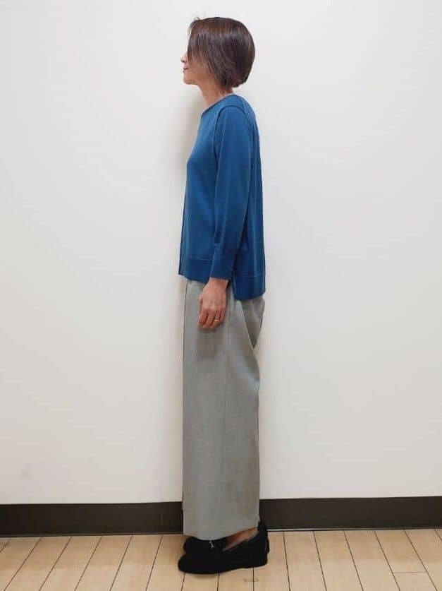 yuuさんの「Reflect｜【ちくちくしない／アンサンブル可／通勤におすすめ◎】オフボディニット」を使ったコーディネート