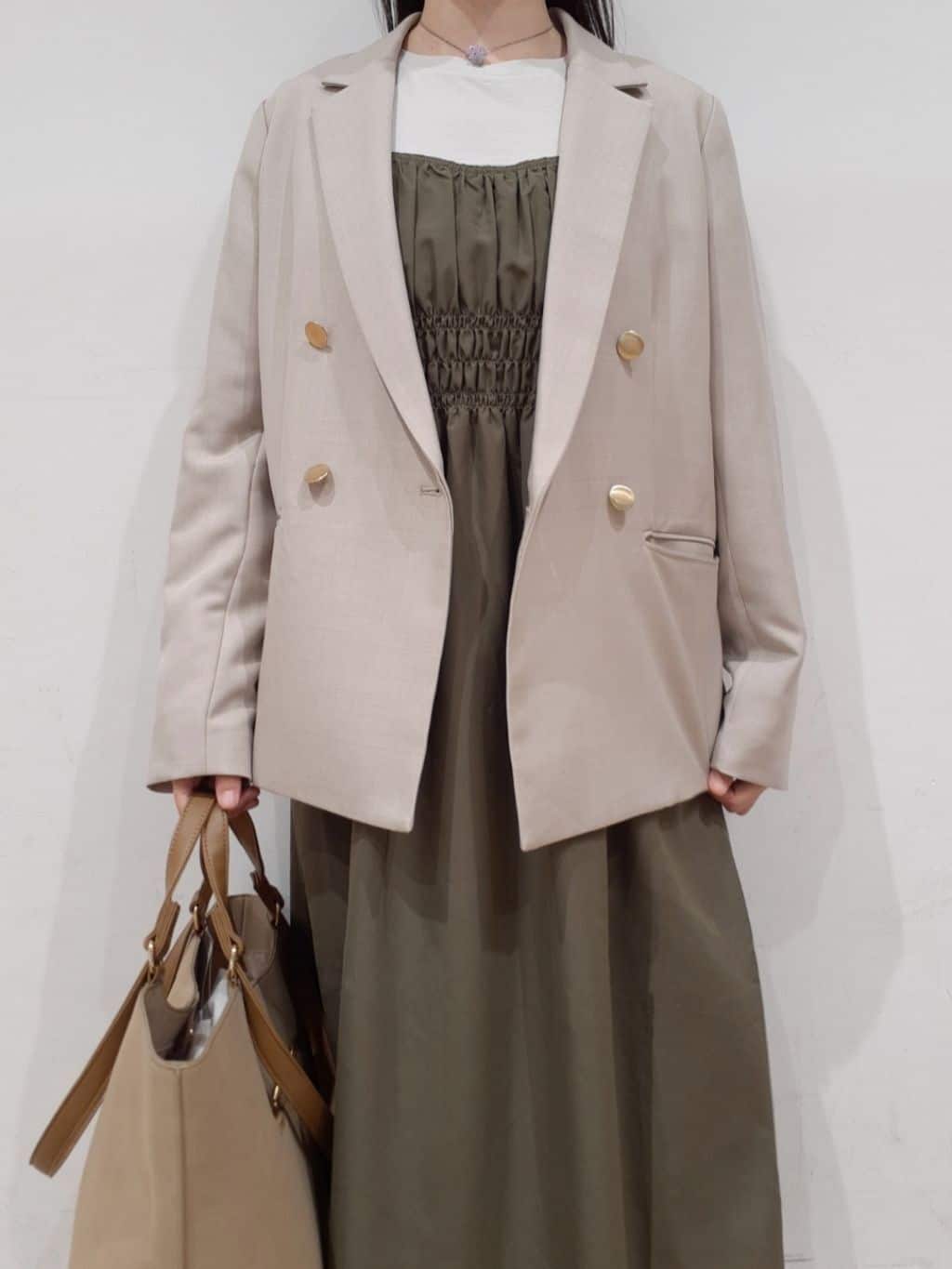にこさんの「grove｜【カセット服】ダブルブレストテーラードジャケット」を使ったコーディネート