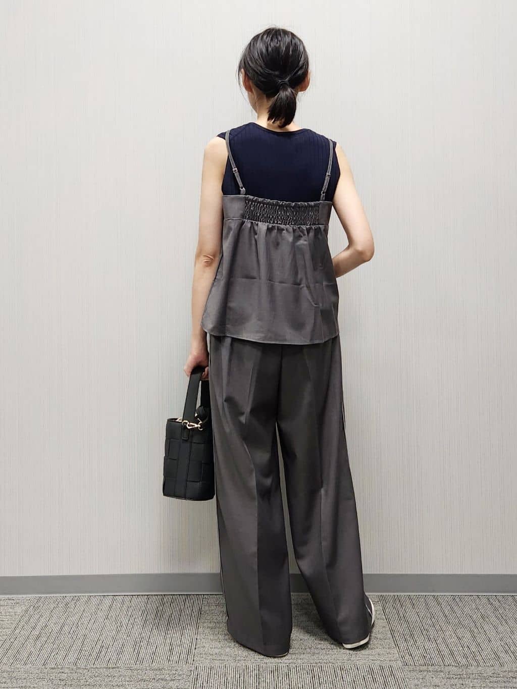 naraさんの「Dessin｜【洗える】リブノースリーブニット」を使ったコーディネート