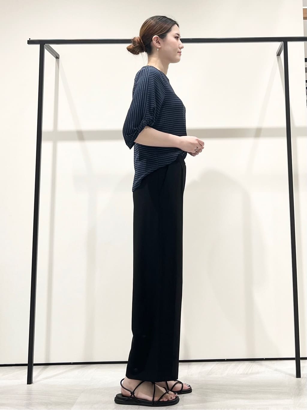 T.Kさんの「INDIVI｜【UVケア／吸汗速乾】凹凸素材ねじり袖トップス」を使ったコーディネート
