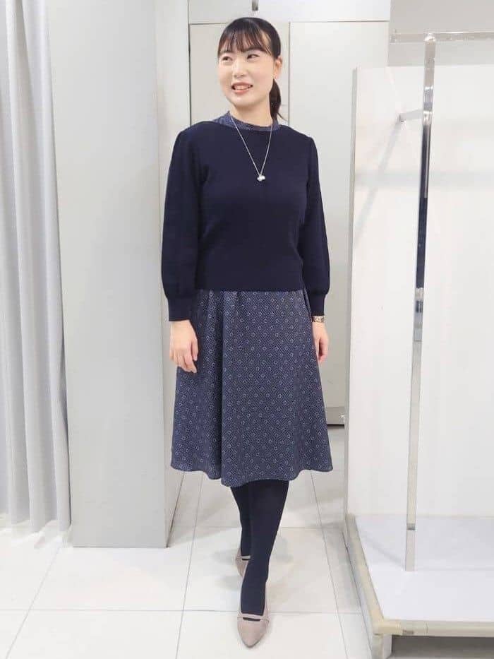 AZUSAさんの「Reflect｜【選べる8色／スカートにもパンツにも◎】ウール混ボートネックニット」を使ったコーディネート