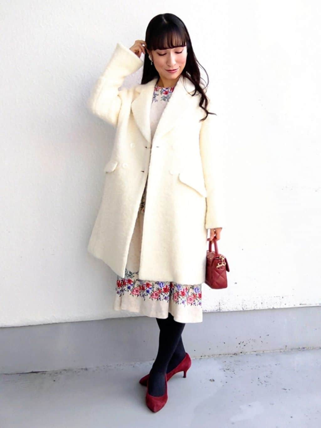 keinaさんの「SunaUna｜【COLLECTION LINE】ブークレーコート」を使ったコーディネート
