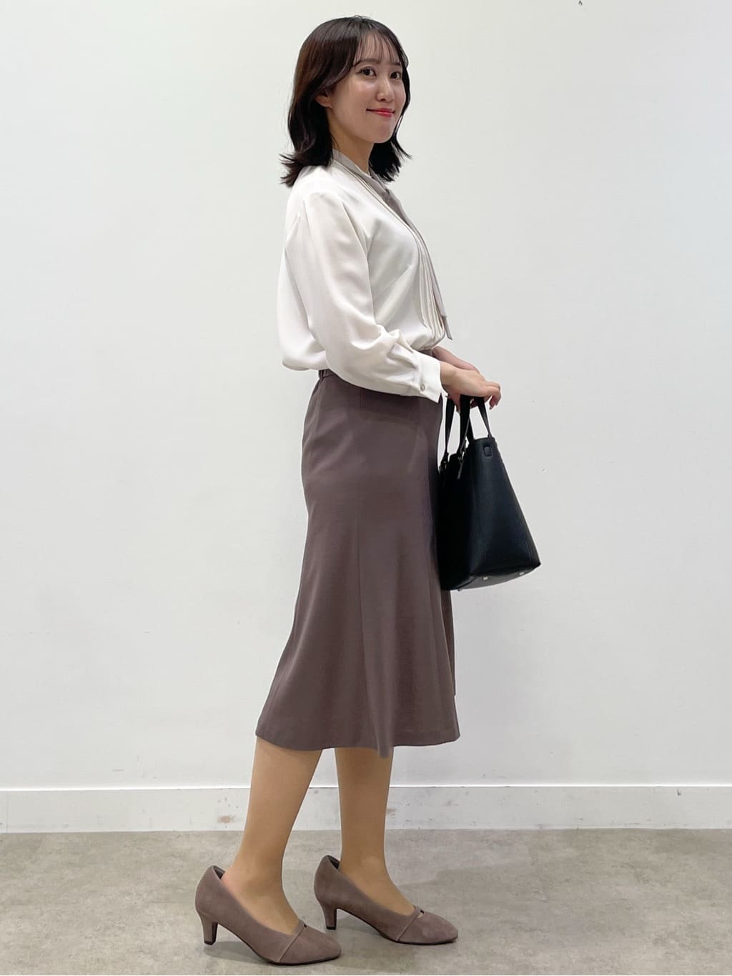 yukariさんの「Reflect｜【配色ボウタイ付き】八分袖ジョーゼットブラウス」を使ったコーディネート