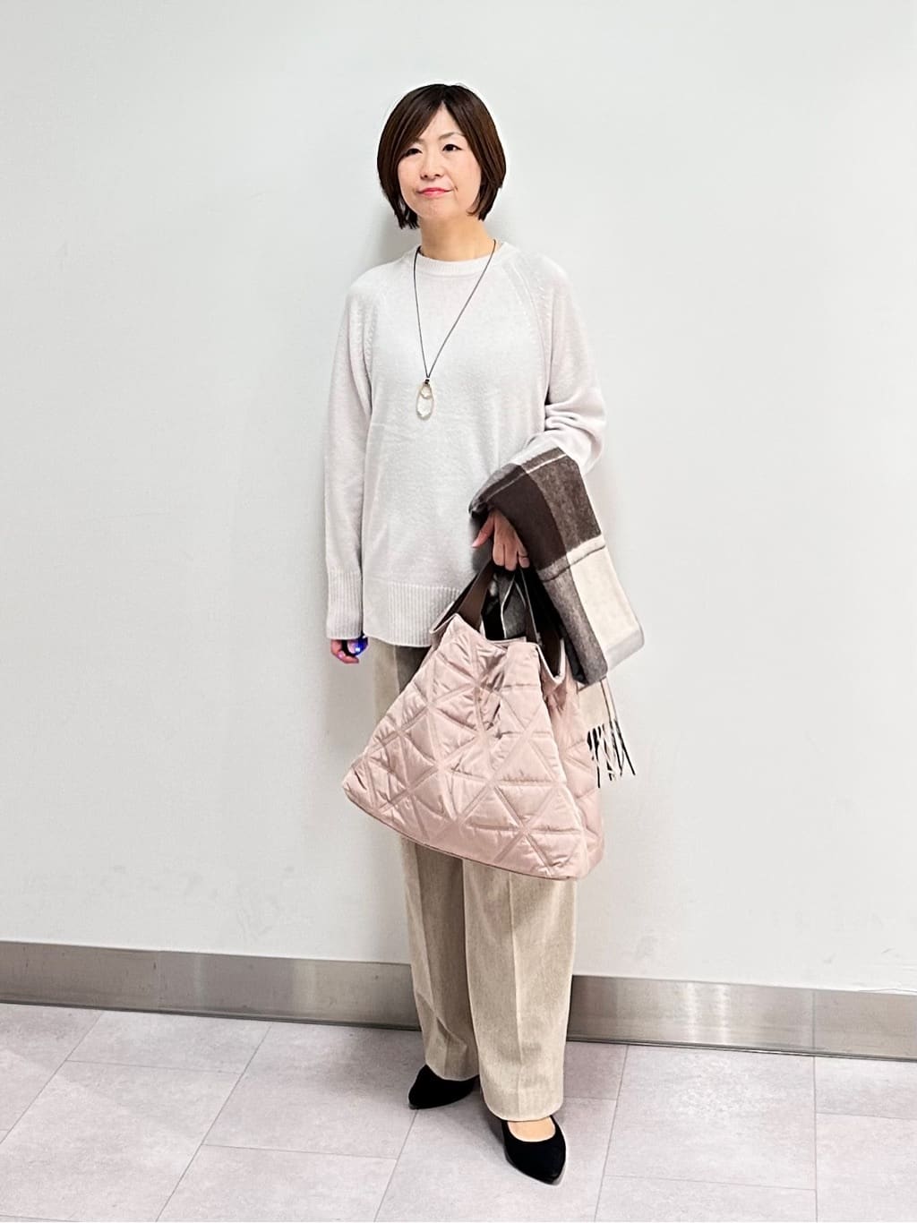 みなこさんの「UNTITLED｜【8色展開/洗える】ウールカシミヤ ハイネックニット」を使ったコーディネート