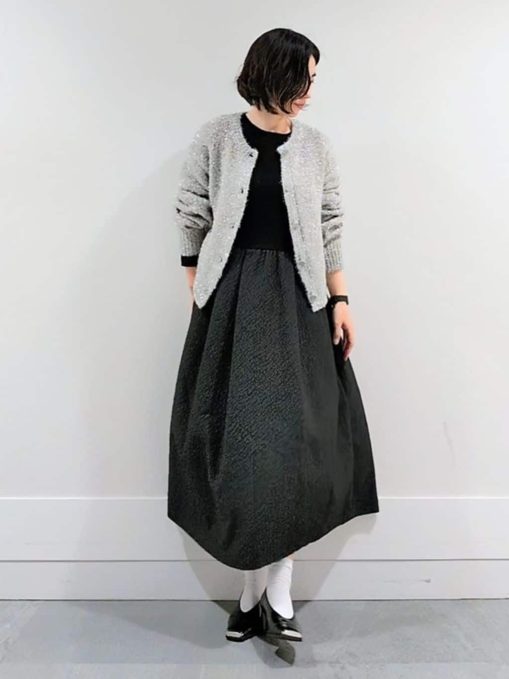ミズタさんの「UNTITLED｜【ラメ風/着映え】ファンシーヤーン カーディガン」を使ったコーディネート