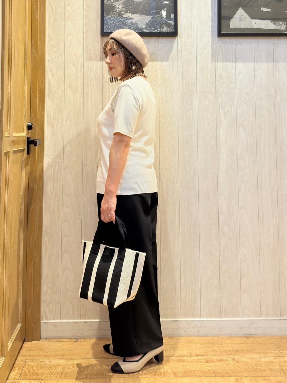Megさんの「SHOO･LA･RUE｜【S-LL/ひんやり/前後2WAY】シンプルだから使いやすい テレコTシャツ」を使ったコーディネート