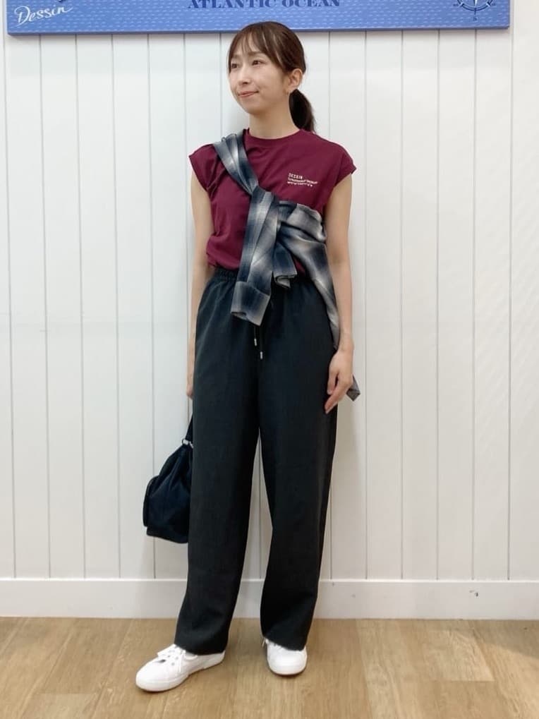 yoshiさんの「Dessin｜【洗える】オーガニックコットンフレンチスリーブ」を使ったコーディネート