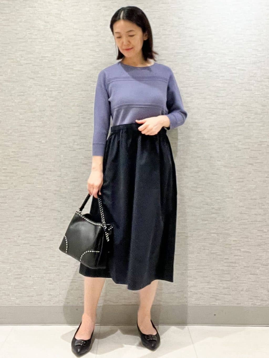 marikoさんの「Reflect｜【一枚で着映える◎／セットアップ可】ニット&times;タフタドッキングワンピース」を使ったコーディネート