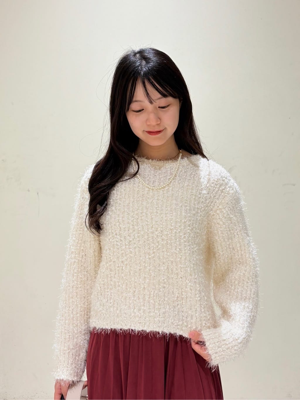きみさんの「OPAQUE.CLIP｜シャギーラメニット【洗濯機OK】」を使ったコーディネート
