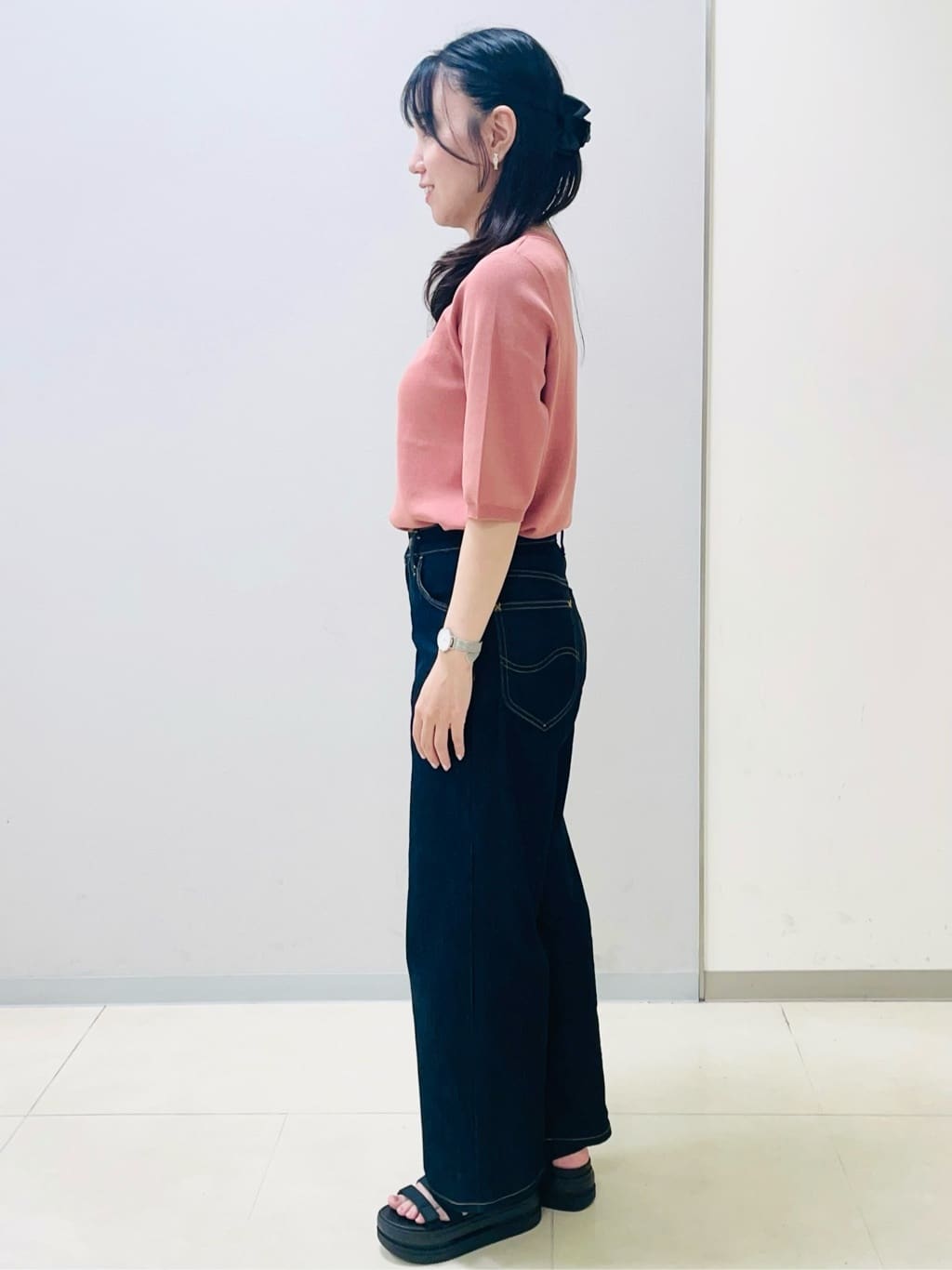 Puuさんの「grove｜ひんやり多機能・やわらかドライタッチ五分袖プルオーバー」を使ったコーディネート