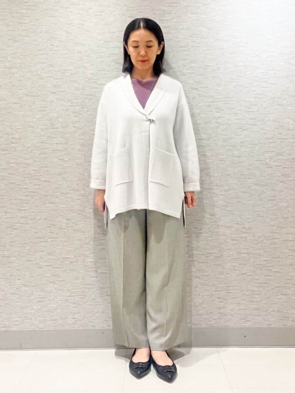 marikoさんの「Reflect｜【ライトアウター／気軽な羽織に◎】オフボディカーディガン」を使ったコーディネート