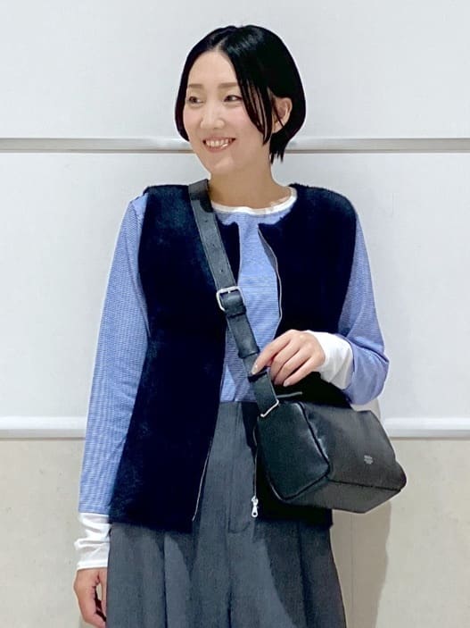eriko さんの「Dessin｜【セットアップ可・洗える】ハイウエストタックパンツ」を使ったコーディネート