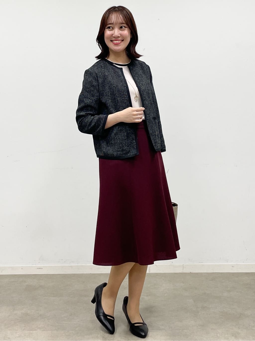 yukariさんの「Reflect｜【軽い着心地】メッシュツイードジャケット」を使ったコーディネート