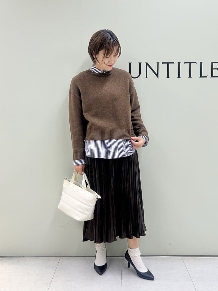 Mikiさんの「UNTITLED｜【セットアップ可/ゆったり】ウール混ラメニット」を使ったコーディネート