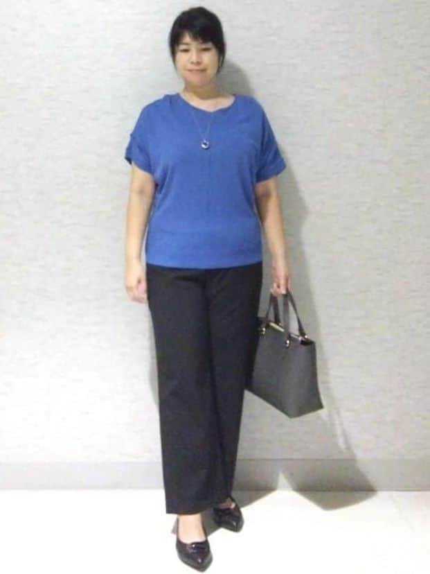 sakoさんの「Reflect｜【撥水加工で裾が汚れにくい◎／ウエスト総ゴム】ワイドストレートパンツ」を使ったコーディネート