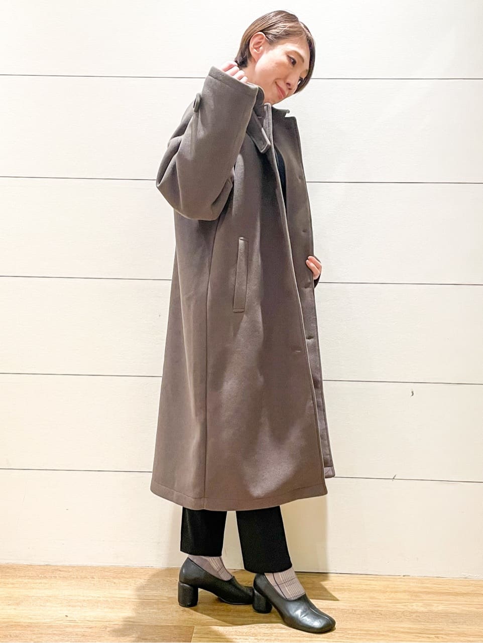 Ryoさんの「THE SHOP TK｜ジャージメルトンスタンドカラーコート」を使ったコーディネート
