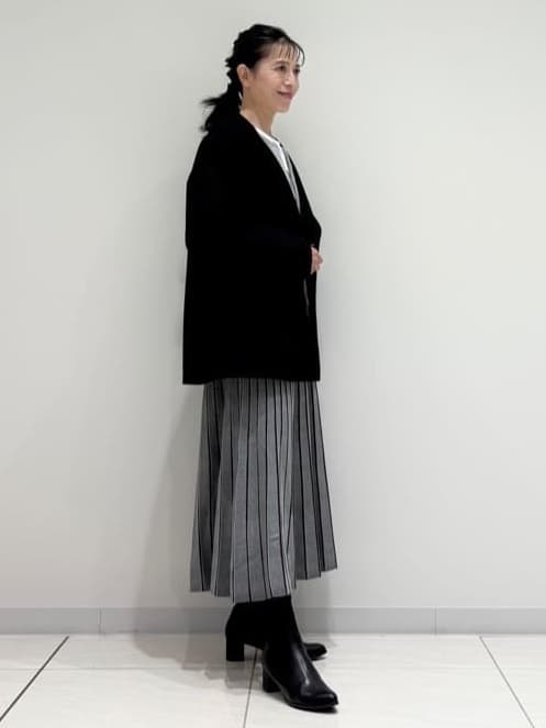 kayoさんの「INDIVI｜【軽やか／ゆったり】ウール混ショートトレンチコート」を使ったコーディネート