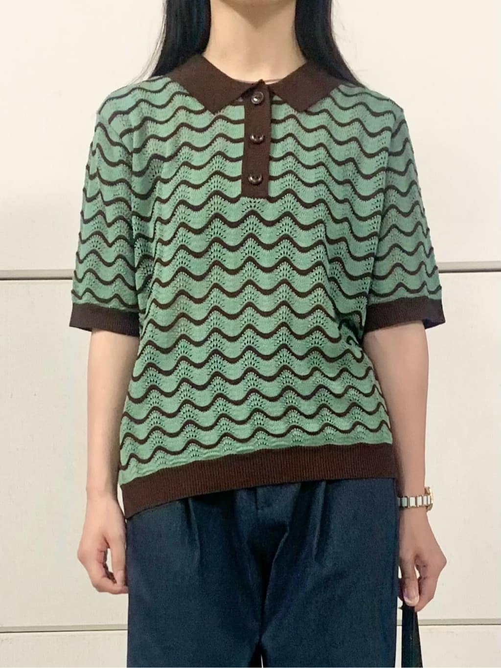 sahoさんの「THE SHOP TK｜【美脚見え】タックワイドパンツ【セットアップ可】」を使ったコーディネート