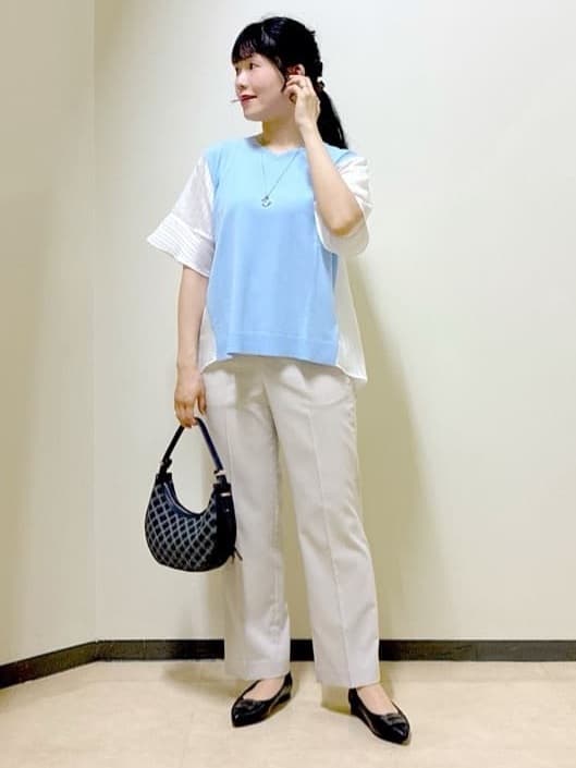  beni_gingerさんの「Reflect｜◆【ゆったり着られる◎】バイカラードッキングニット」を使ったコーディネート