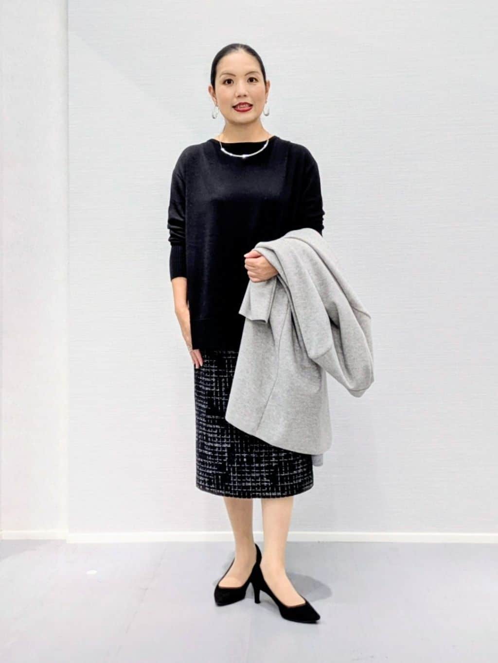 makkyさんの「UNTITLED｜【8色展開/体型カバー】魅せるタイムレスニット」を使ったコーディネート