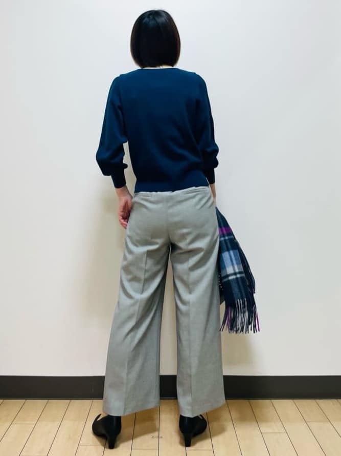 Riiさんの「Reflect｜【選べる8色／スカートにもパンツにも◎】ウール混ボートネックニット」を使ったコーディネート