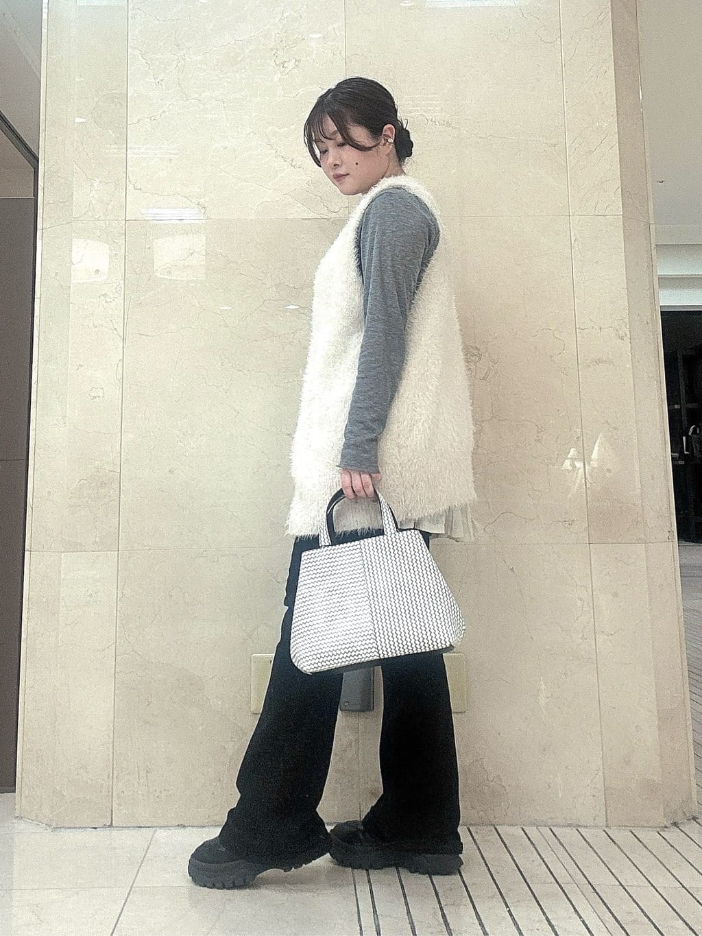 mさんの「HIROKO HAYASHI｜OTTICA（オッティカ）2wayショルダーバッグ」を使ったコーディネート