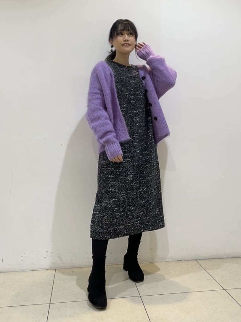 watanabeさんの「UNTITLED｜【洗える/ストレッチ】ツイードジャージワンピース」を使ったコーディネート