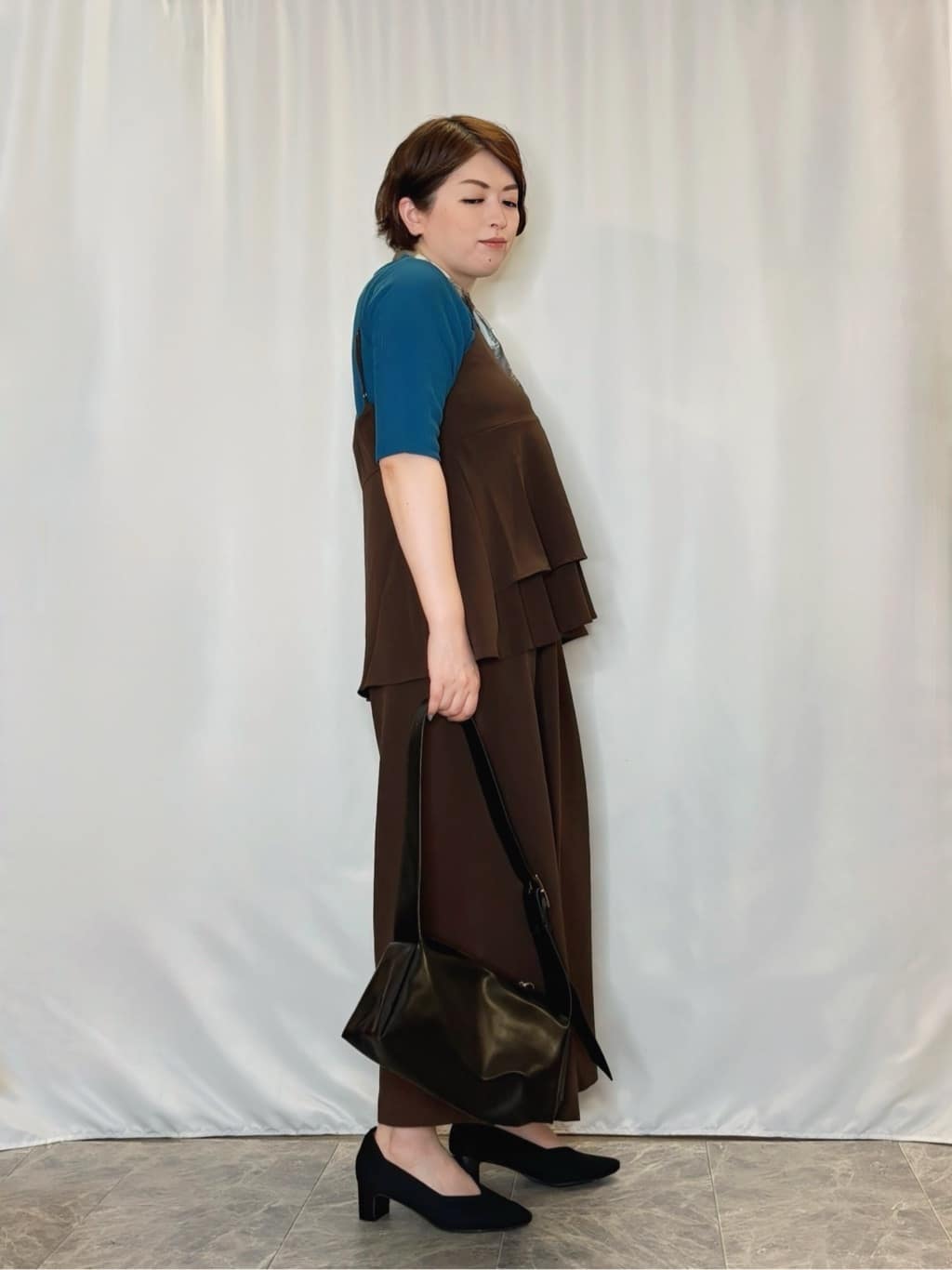 たみさんの「SHOO･LA･RUE｜【S-LL/セットアップ可/ひんやり】女性らしさ溢れる ティアードキャミソール」を使ったコーディネート