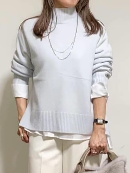 tomoさんの「UNTITLED｜【8色展開/洗える】ウールカシミヤ ハイネックニット」を使ったコーディネート