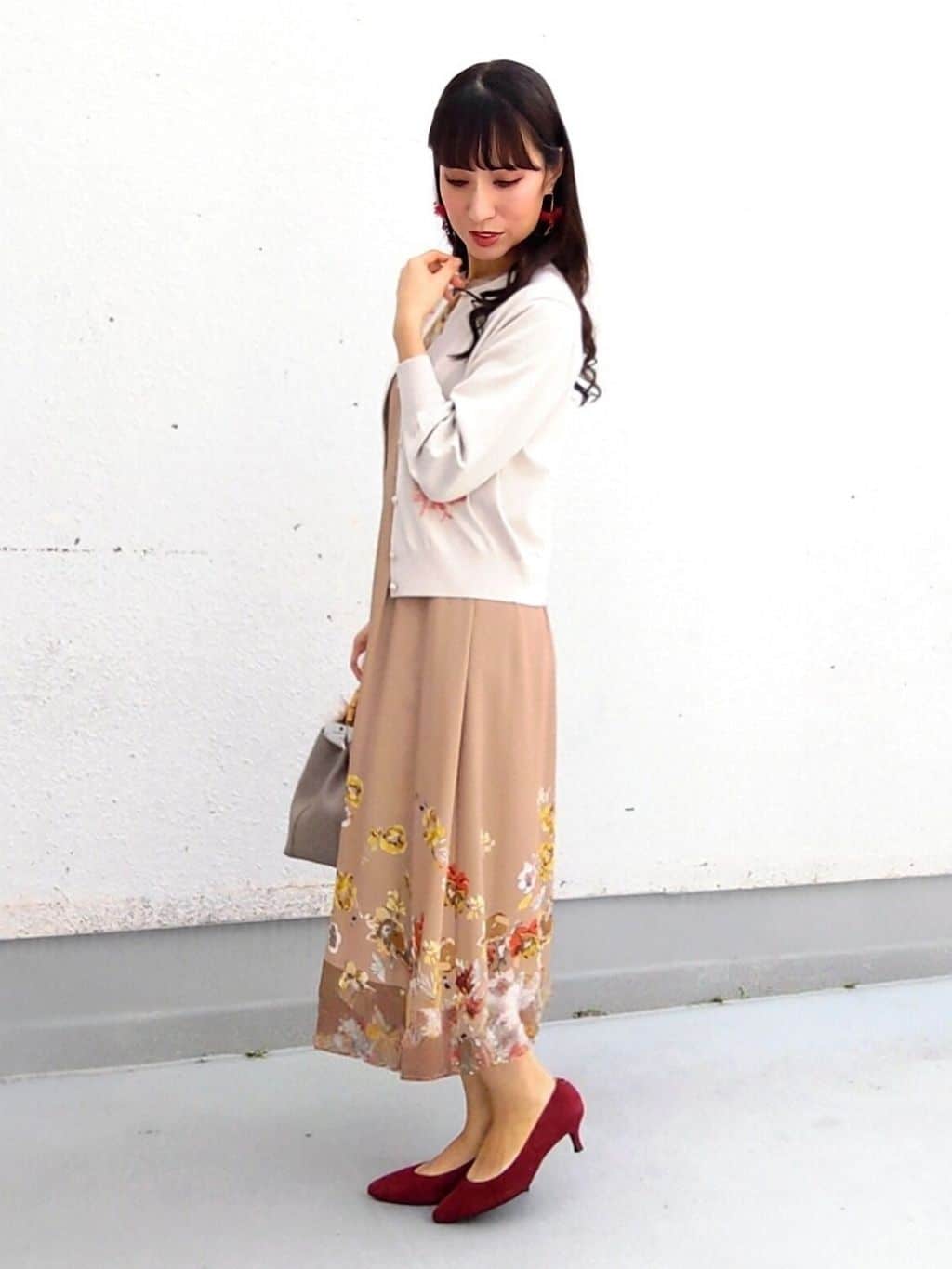 keinaさんの「SunaUna｜【手洗い可】花柄パネルワンピース」を使ったコーディネート