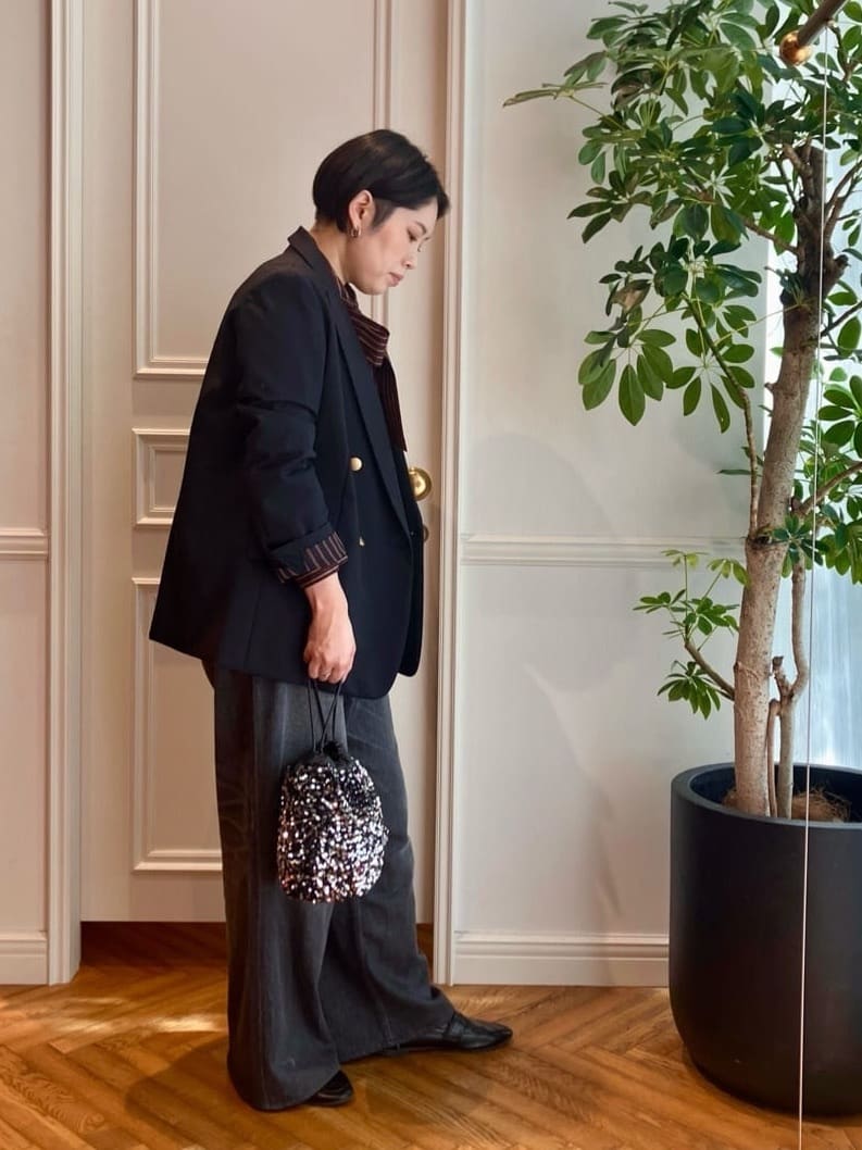konominさんの「DRESSTERIOR｜ヴィンテージ加工ワイドデニムパンツ」を使ったコーディネート