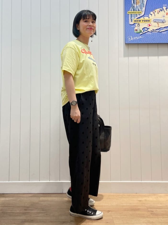 mikaさんの「Dessin｜【洗える】オーガニックコットンロゴTシャツ」を使ったコーディネート