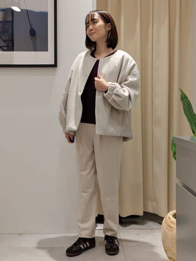 なめさんの「THE SHOP TK｜前後で印象が変わる ドッキングノーカラージャケット」を使ったコーディネート