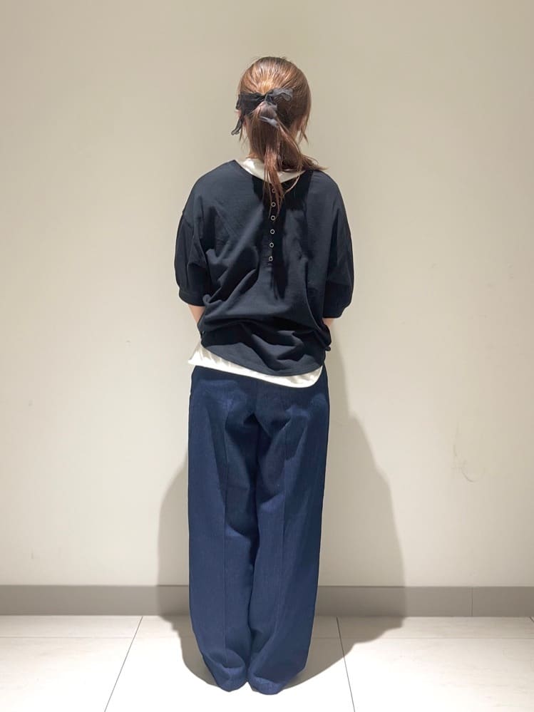 Liriさんの「Dessin｜【360度可愛い/前後2WAY/洗える】ライトコットンヘンリーカットソー」を使ったコーディネート
