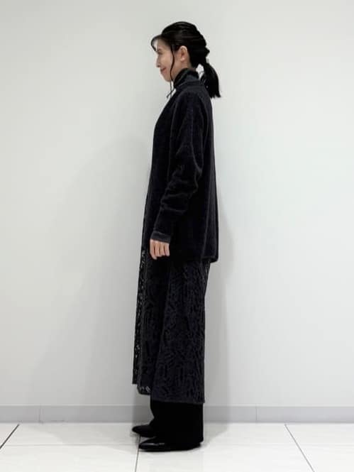 kayoさんの「INDIVI｜【エアリー素材】ブークレ着流しニットカーディガン」を使ったコーディネート