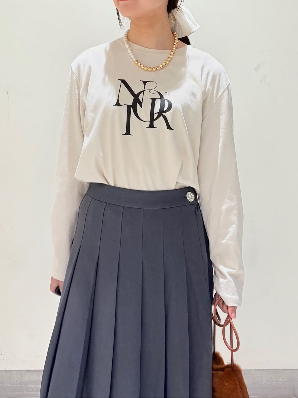 きみさんの「OPAQUE.CLIP｜ロングロゴTシャツ【洗濯機OK】」を使ったコーディネート
