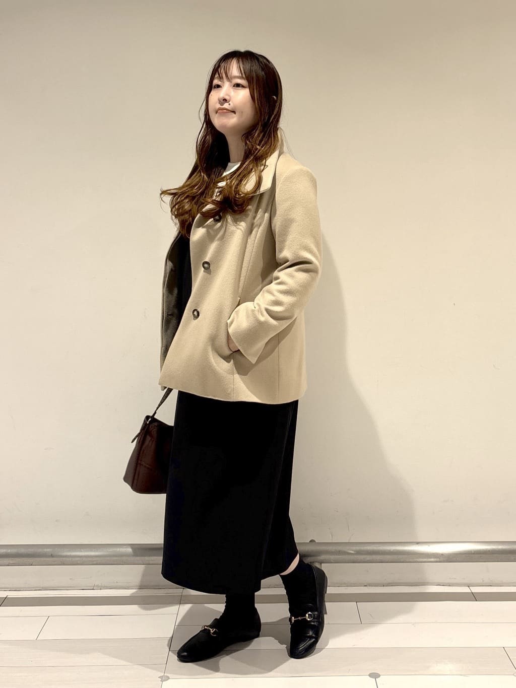 nakamuraさんの「Reflect｜【SS-4Lサイズ／衿が顔に当たらない◎】スタンドネックミドルコート」を使ったコーディネート
