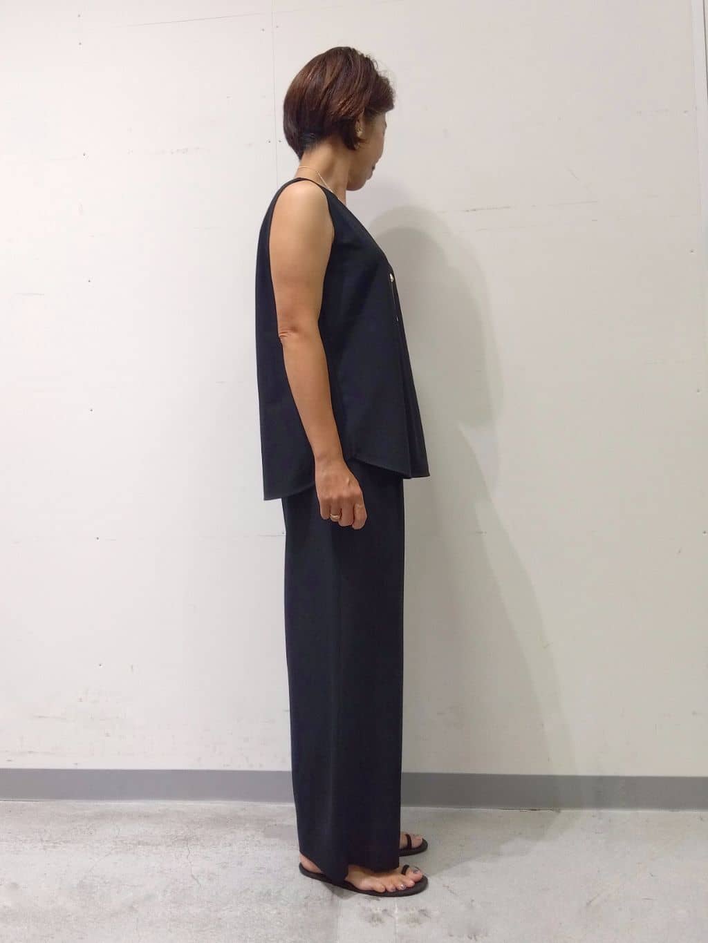 Kさんの「INDIVI｜【UVケア／SETUP可能】エアリージョーゼット ワイドパンツ」を使ったコーディネート