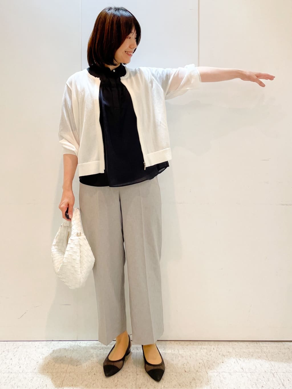 めいさんの「Reflect｜【選べる5色◎／マシンウォッシュ可】シャーリングデザインブラウス」を使ったコーディネート