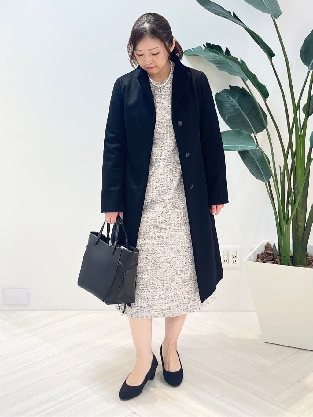Tomoさんの「UNTITLED｜【カシミヤ混／日本製】Iラインスタンドウィングカラーコート」を使ったコーディネート