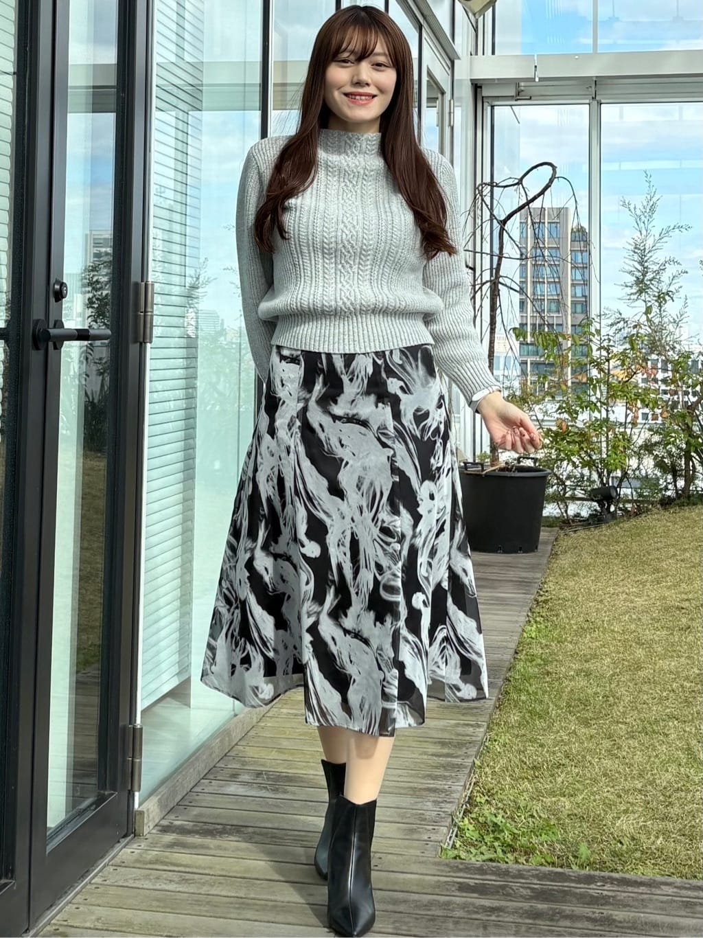 sayaさんの「COUP DE CHANCE｜【手洗い可／日本製】ケーブルニット」を使ったコーディネート