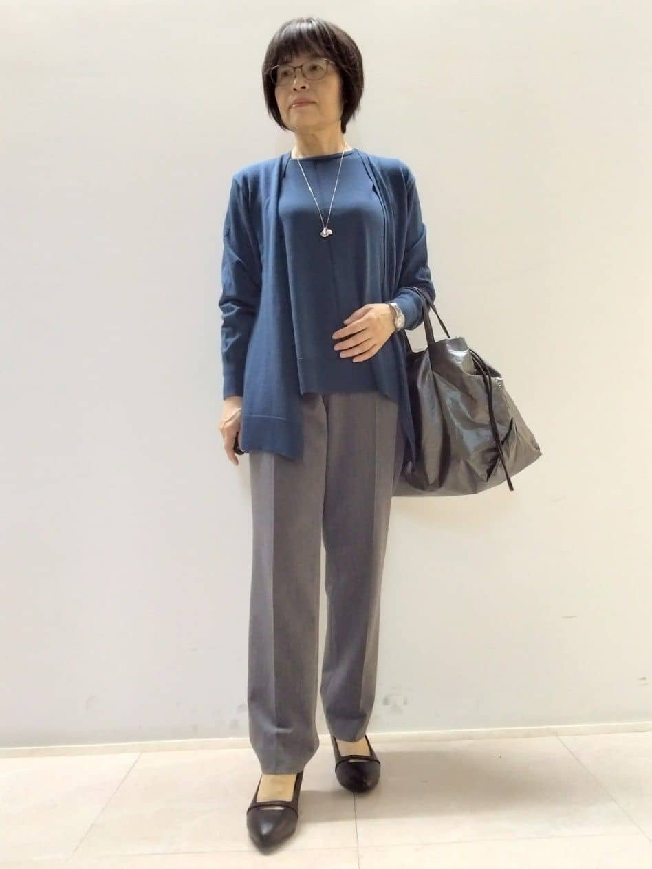 tokuさんの「Reflect｜【ちくちくしない／アンサンブル可／通勤におすすめ◎】オフボディ着流しカーディガン」を使ったコーディネート