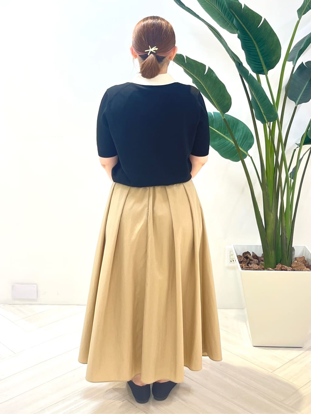 Tomoさんの「UNTITLED｜【トレンド/きれいめ】5分袖ポロニット」を使ったコーディネート