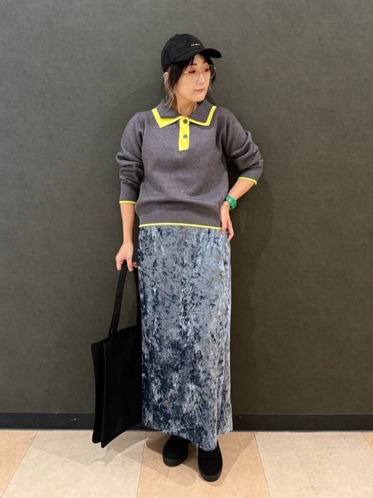 misakiさんの「SHOO･LA･RUE｜【S-LL】配色がポイントの2枚襟ポロニット」を使ったコーディネート
