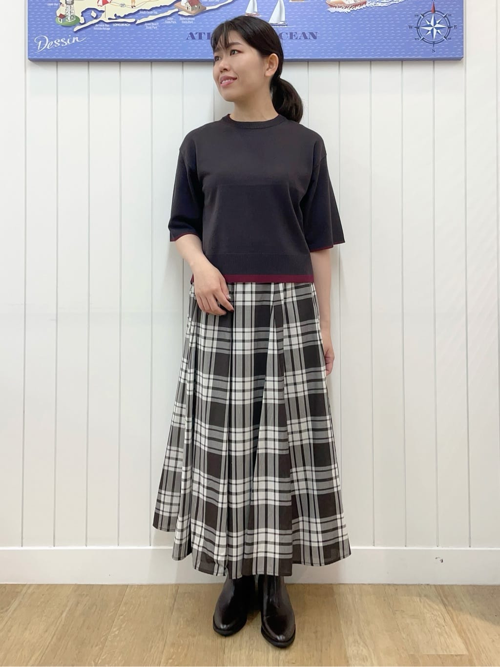 Mayaさんの「Dessin｜【洗える】バイカラーショート丈ニット」を使ったコーディネート