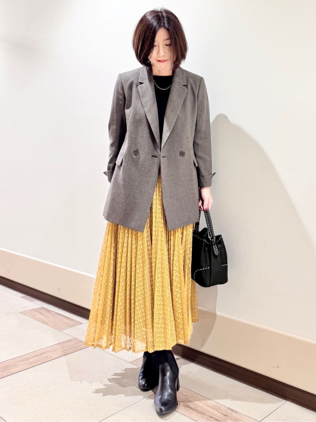 kaeさんの「Reflect｜【イージーケア】サークルダイヤ柄レースプリーツスカート」を使ったコーディネート