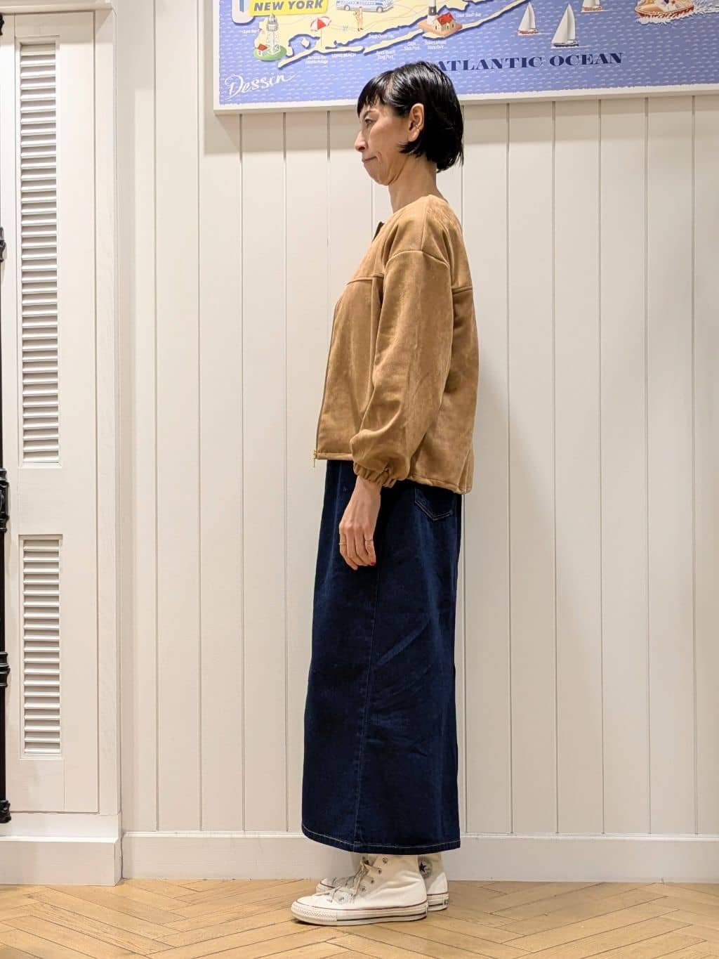 micoさんの「Dessin｜【洗える】箔プリントロングTシャツ」を使ったコーディネート